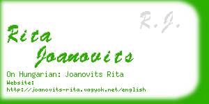 rita joanovits business card
